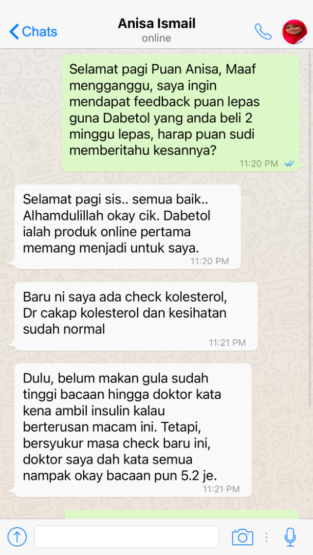 Dabetol feedback 6