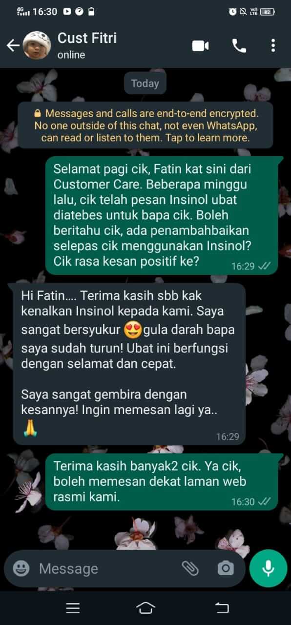 Insinol customer feedback 1