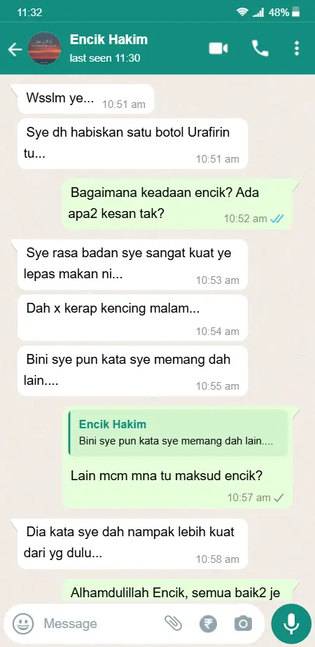 Urafirin customer feedback 2