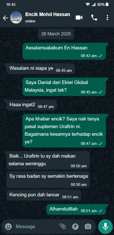 Urafirin customer feedback 3