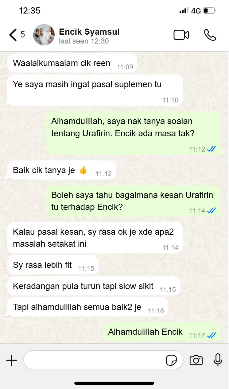 Urafirin customer feedback 4